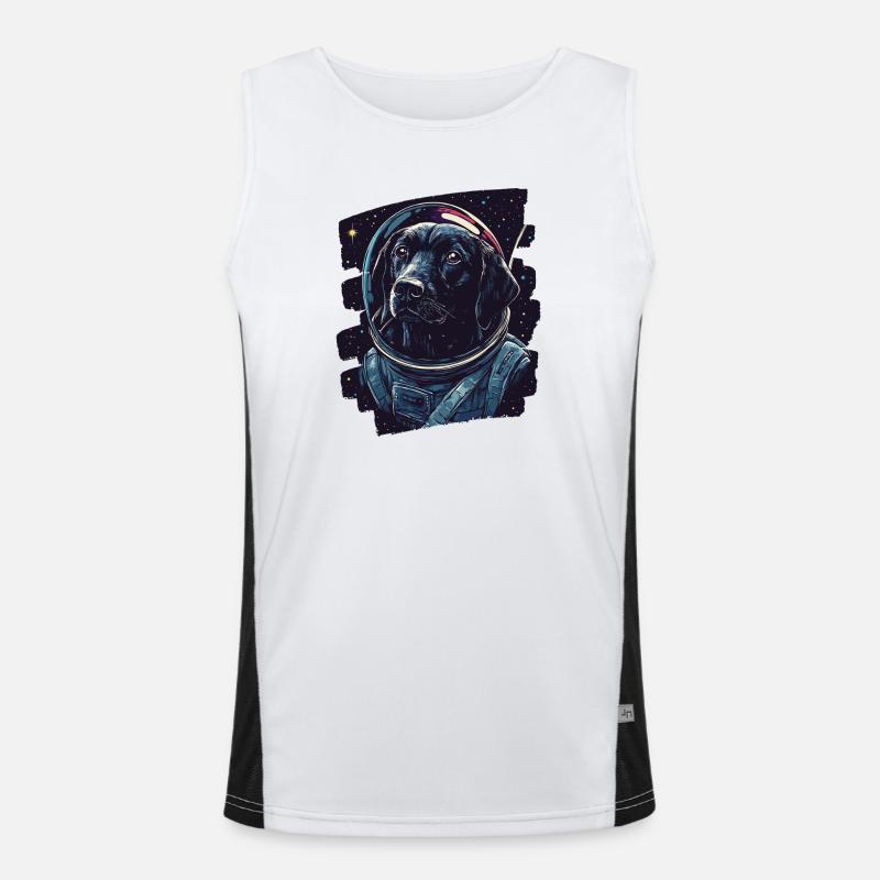 Labrador Astronaut Funktionelles Kontrast-Tank Top für Männer 