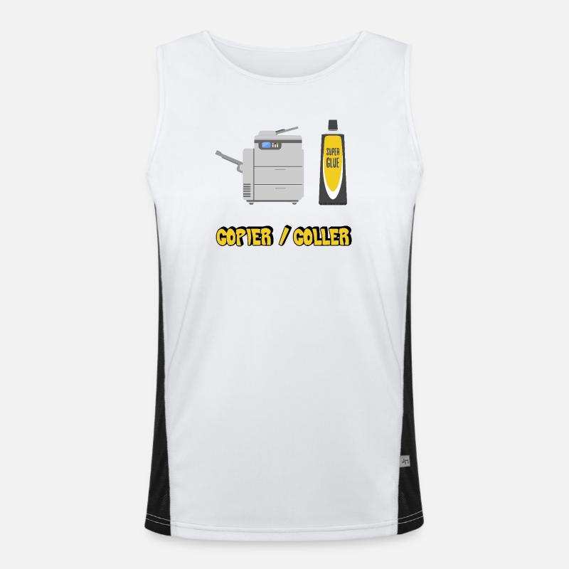 Copy and paste - Men's Functional Contrast Tank Top  - white/black