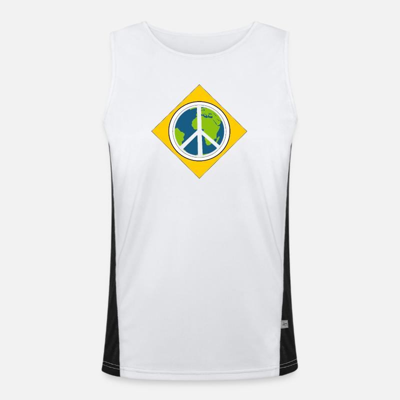 Frieden und Liebe Funktionelles Kontrast-Tank Top für Männer 