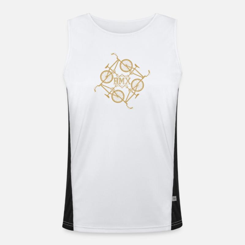 Motif d’orbite BMX doré Débardeur respirant contrasté Homme 