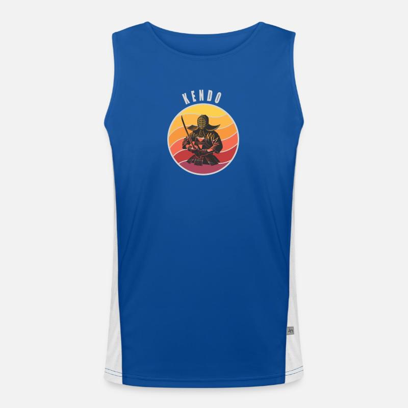 Retro Kendo Samurai Style Funktionelles Kontrast-Tank Top für Männer 