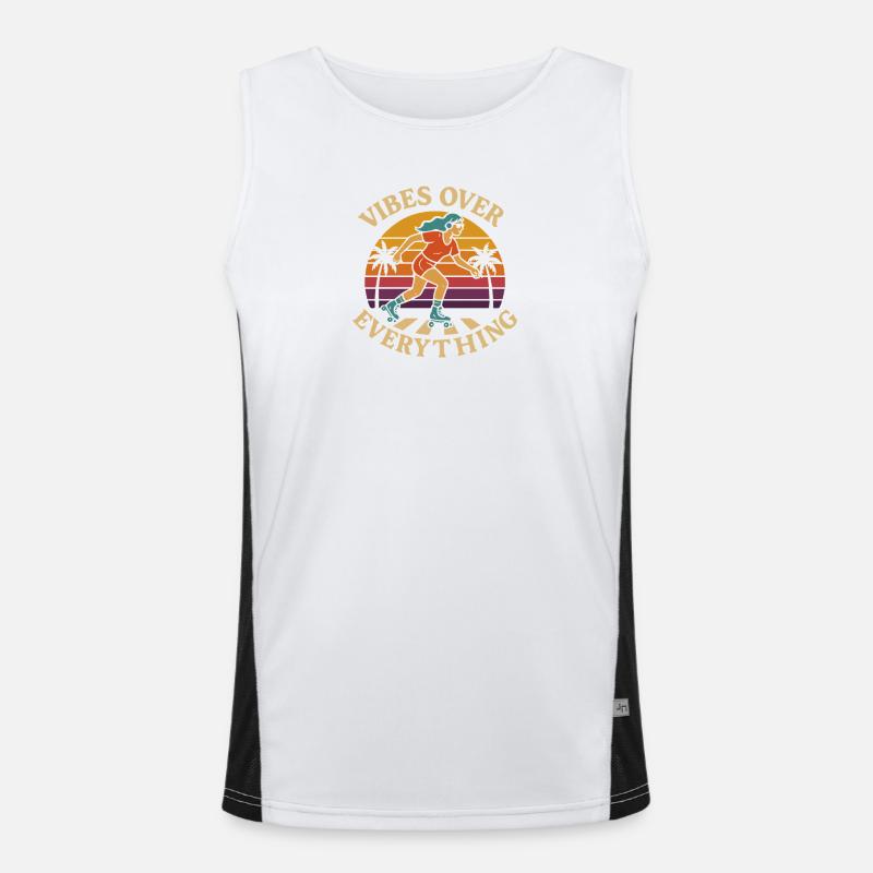 Rollerbladerin Vibes Over Everything - Men's Functional Contrast Tank Top - white/black