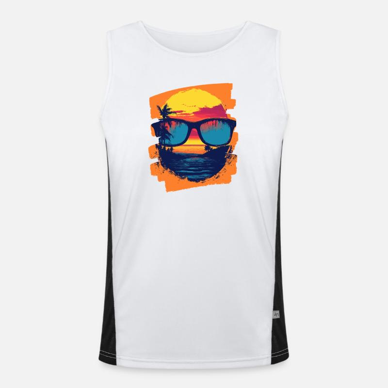 Sunglasses Summer Palm Trees Men's Functional Contrast Tank Top 
