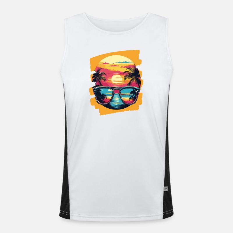 Sunglasses Summer Palm Trees Men's Functional Contrast Tank Top 