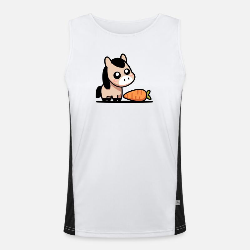 Pferdchen mit Karotte Funktionelles Kontrast-Tank Top für Männer 