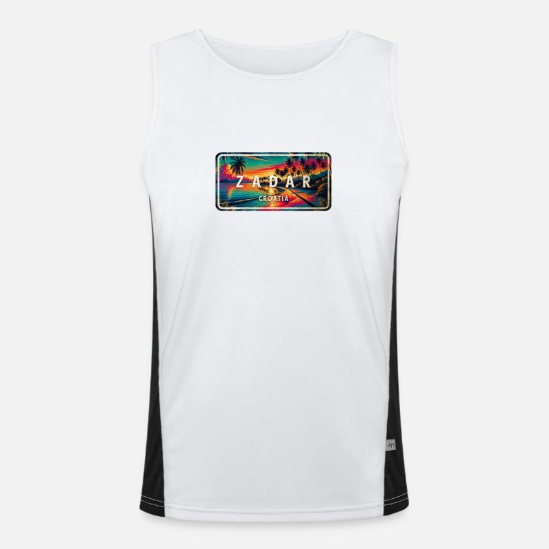 Zadar Croatia Sunset Design Men's Functional Contrast Tank Top 