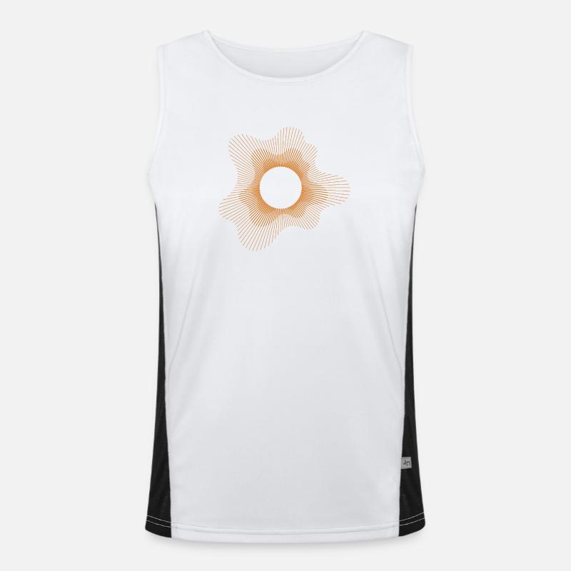 Solar Eclipse Geometric Design Men's Functional Contrast Tank Top 