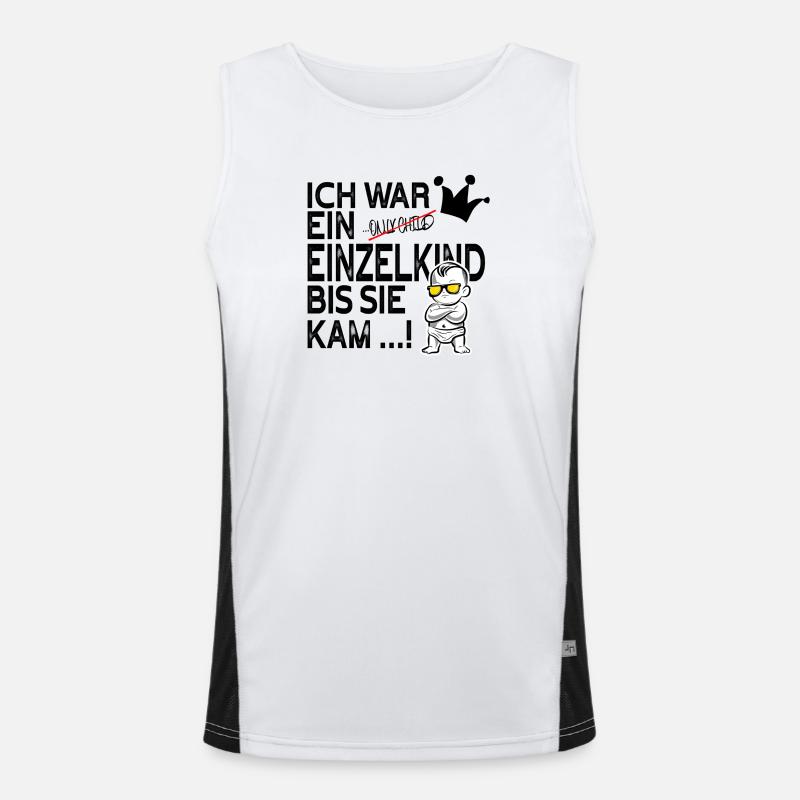 Ich war ein Einzelkind bis sie kam Funktionelles Kontrast-Tank Top für Männer 
