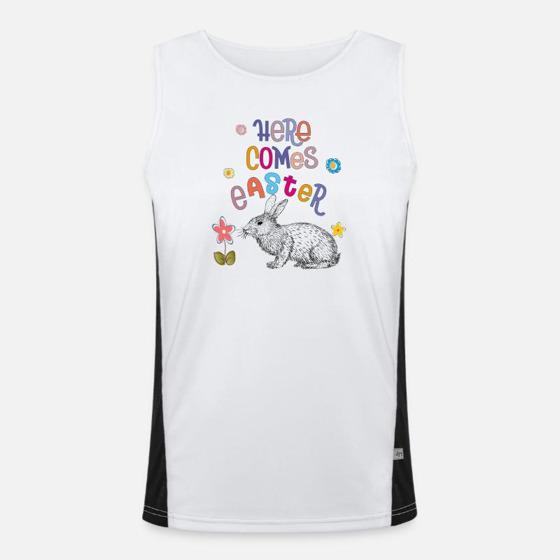 Happy Easter Easter Bunny - Men's Functional Contrast Tank Top  - white/black