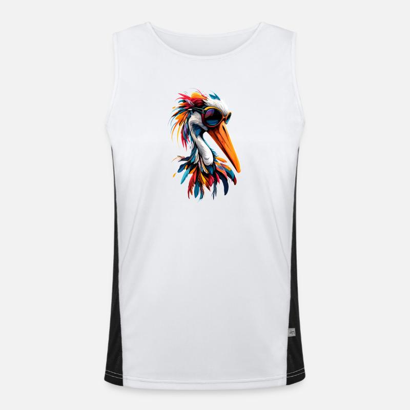Stork Lover White Stork Giant Stork Storks Storks Men's Functional Contrast Tank Top 
