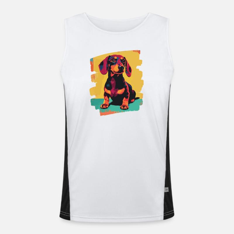 Dackel Dachshund Funktionelles Kontrast-Tank Top für Männer 