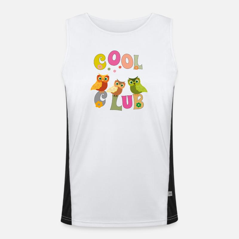 Cool Club , Eulen Funktionelles Kontrast-Tank Top für Männer 