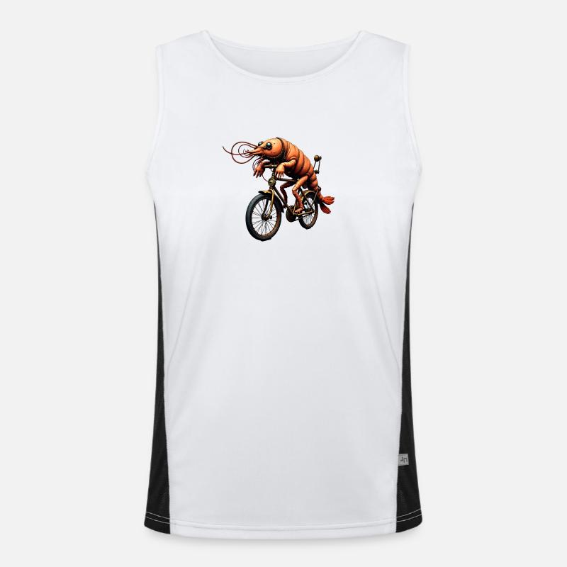 Steampunk Garnelen auf Motorrad Funktionelles Kontrast-Tank Top für Männer 