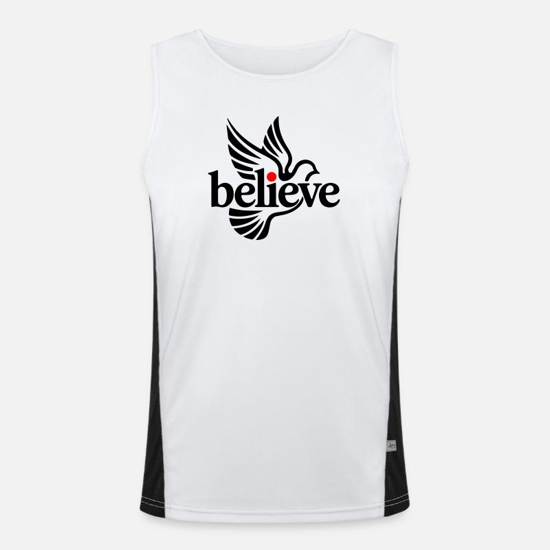 Tror due - Funktionel kontrast tanktop til herrer  - hvid/sort