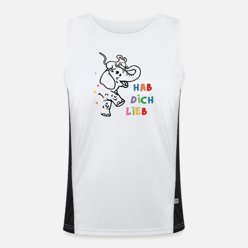 Elefant und Maus Funktionelles Kontrast-Tank Top für Männer 