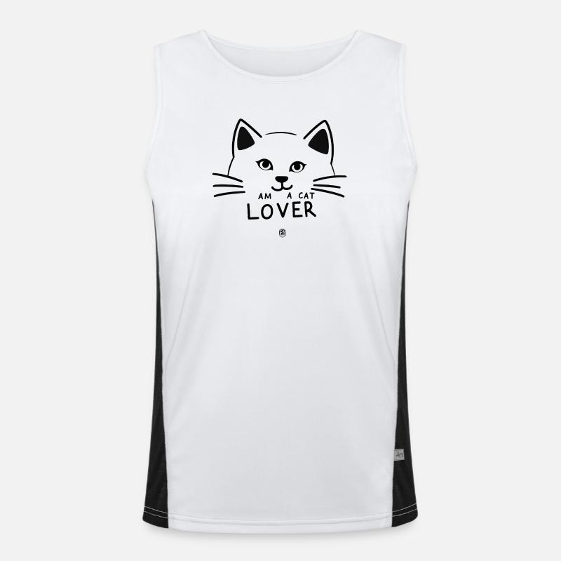 Silhouette Chat Amoureux Linéaire Débardeur respirant contrasté Homme 