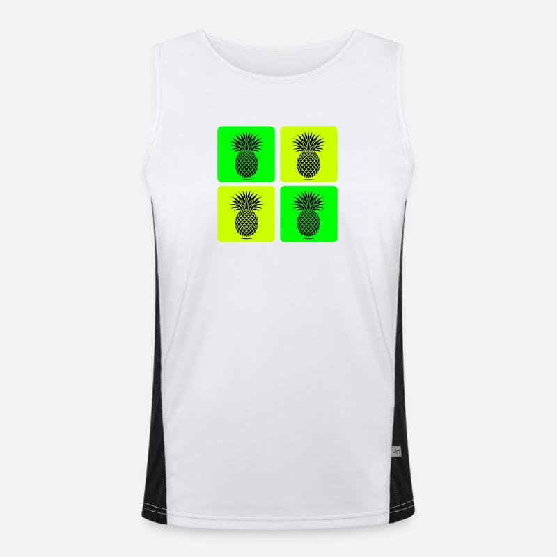 Pop Art Pineapple Men's Functional Contrast Tank Top 