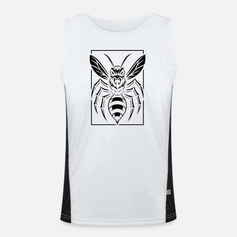 Stilisierte Wespe Funktionelles Kontrast-Tank Top für Männer 