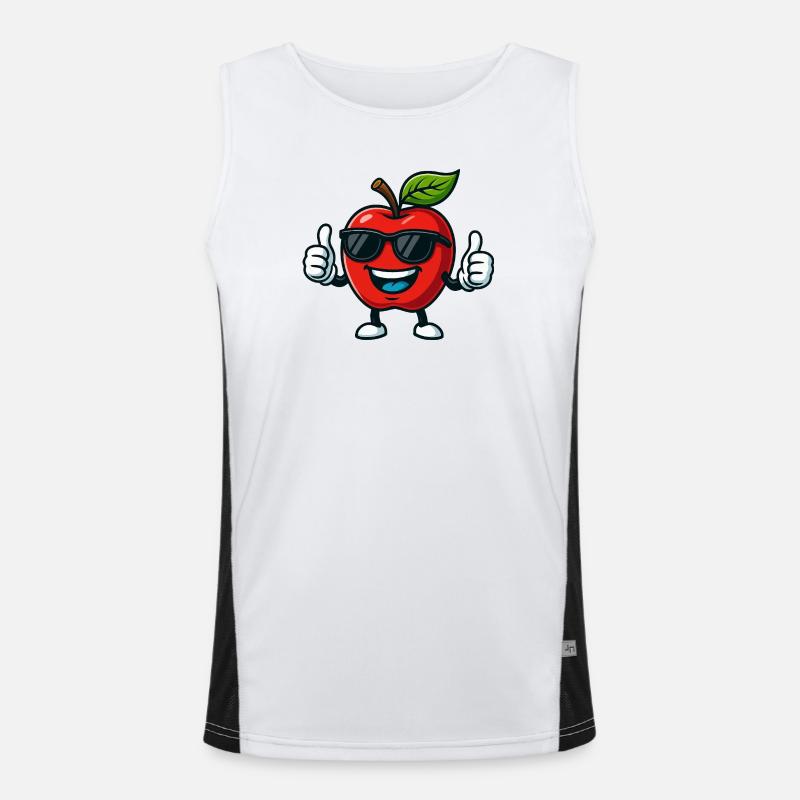 Fruchtiger roter Apfel Sommercool Daumen hoch Funktionelles Kontrast-Tank Top für Männer 