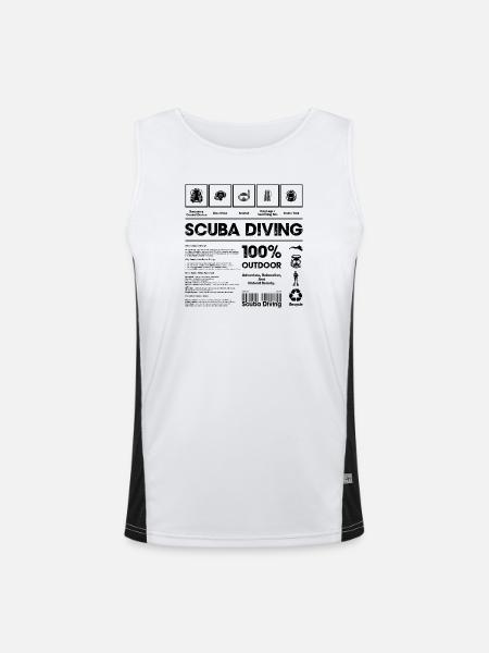 Scuba Diving - Men's Functional Contrast Tank Top - white/black