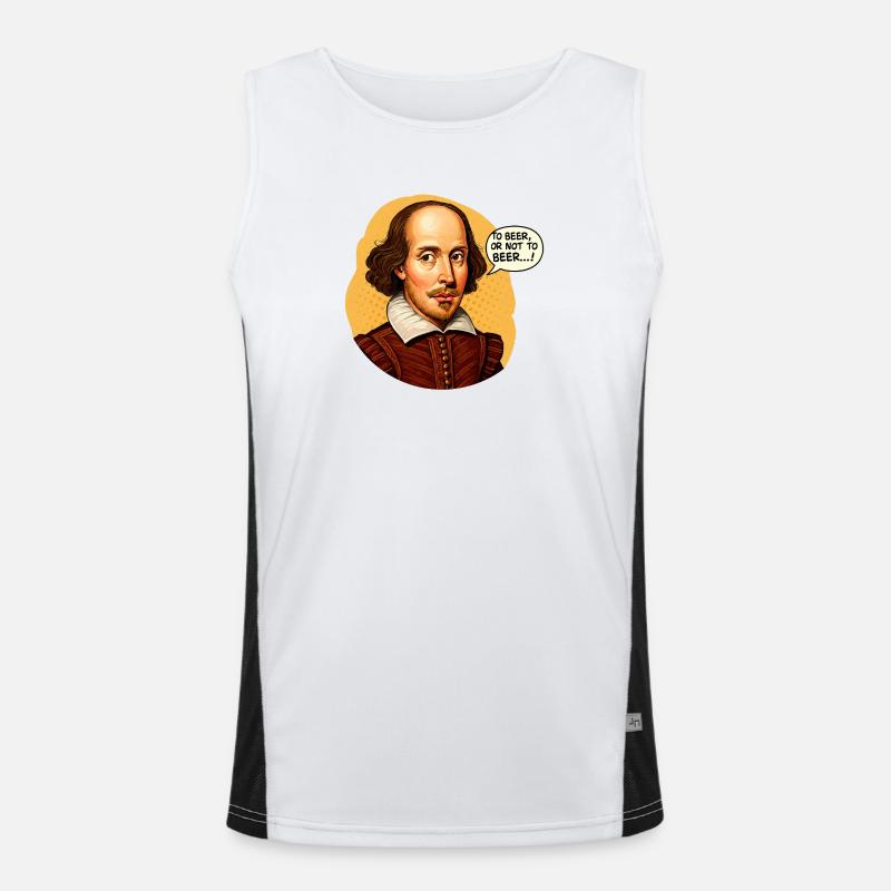 Shakespeare "Zu Bier oder nicht zu Bier" Lustig beleuchtet Funktionelles Kontrast-Tank Top für Männer 
