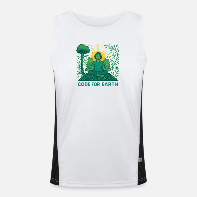 Code for Earth - Men's Functional Contrast Tank Top  - white/black