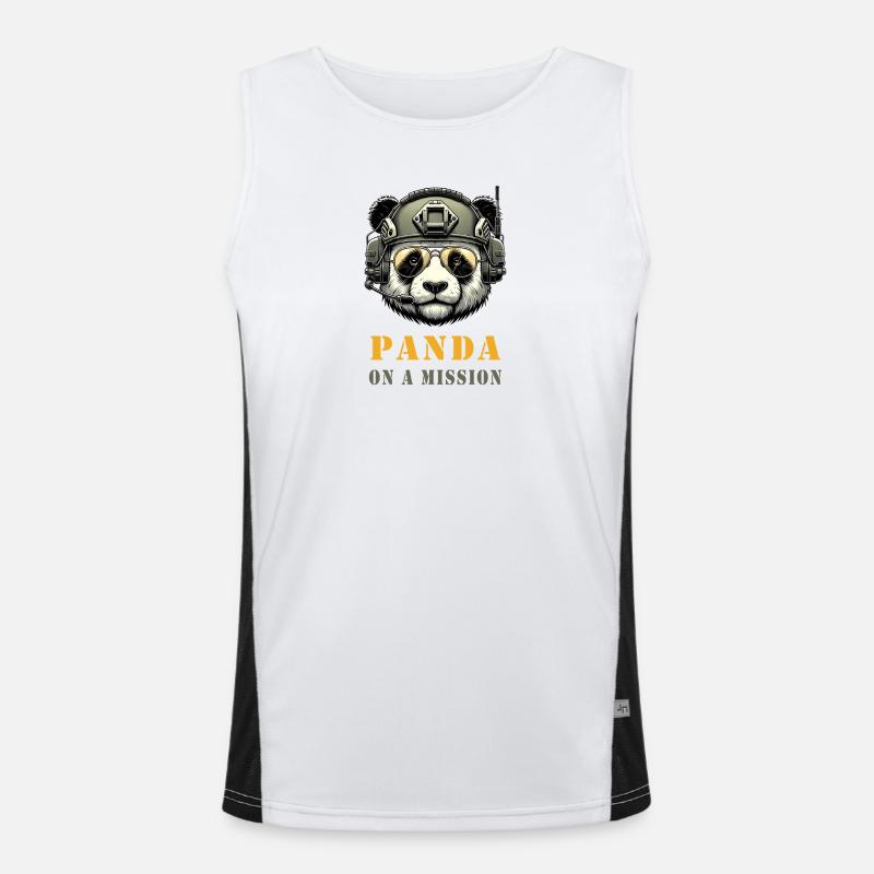 Panda in Mission / Militär Funktionelles Kontrast-Tank Top für Männer 