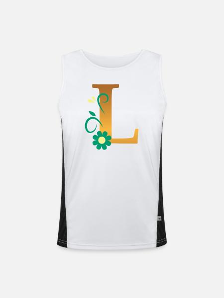 L - Men's Functional Contrast Tank Top - white/black