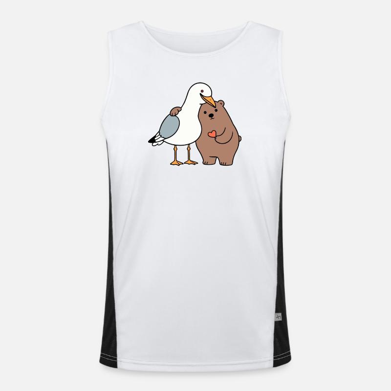 Mer du Nord Mouette Ours Brun Amitié Amour Maigre Débardeur respirant contrasté Homme 