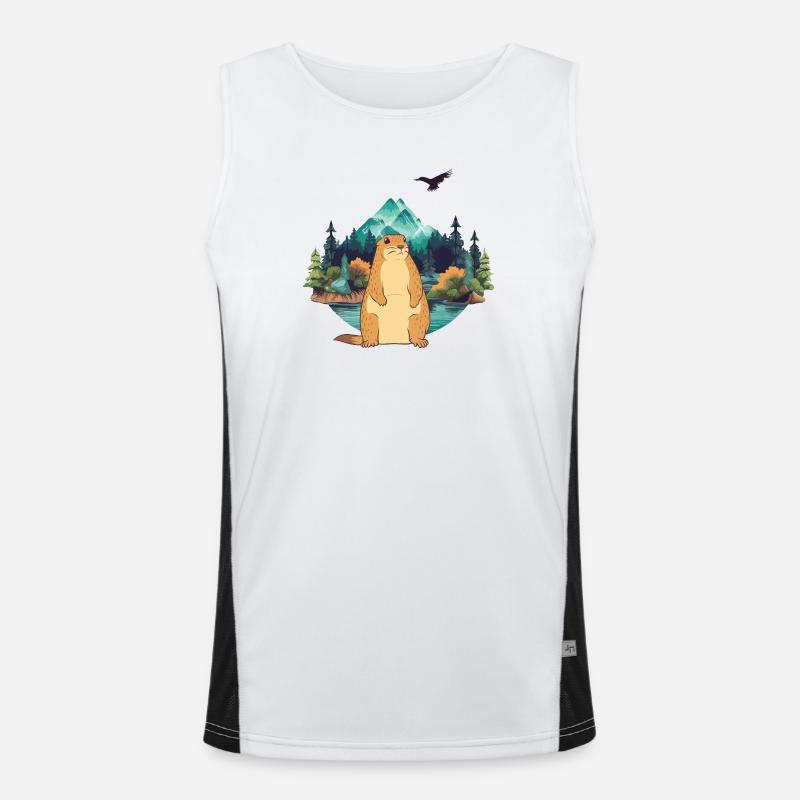 Marmot - Men's Functional Contrast Tank Top  - white/black