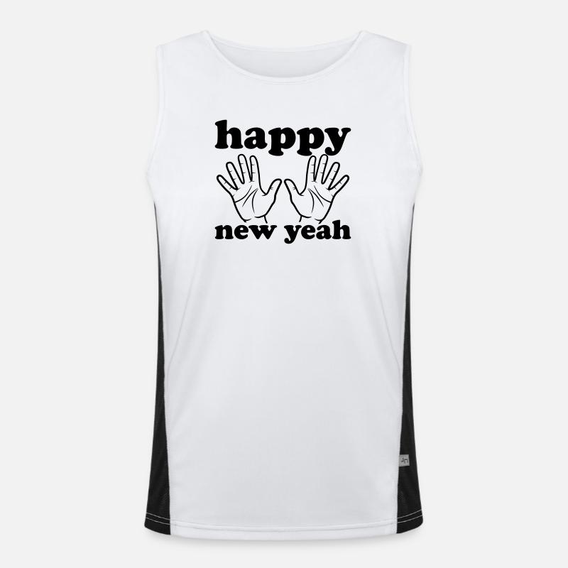Happy new yeah Funktionelles Kontrast-Tank Top für Männer 