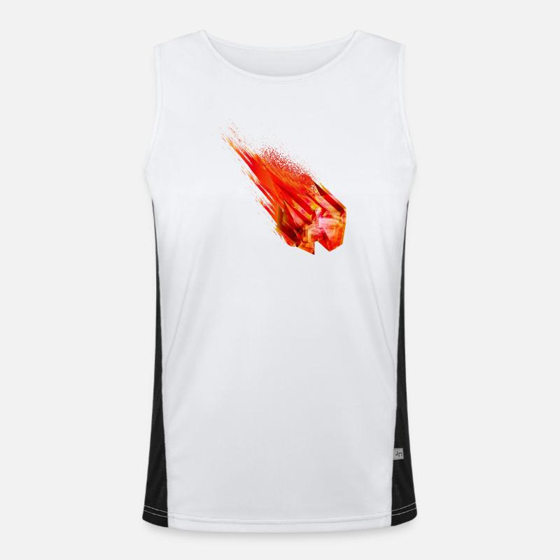 Glowing Asteroid with Fire Tail – Power Design Men's Functional Contrast Tank Top 