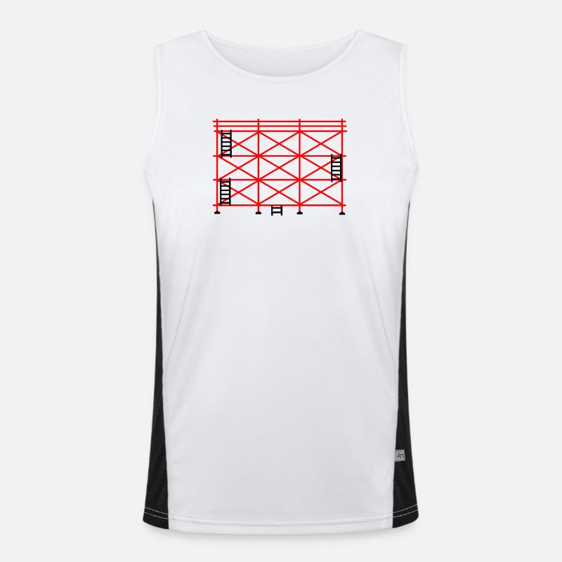 Rotes Gerüst mit schwarzer Stufenkonstruktion Funktionelles Kontrast-Tank Top für Männer 
