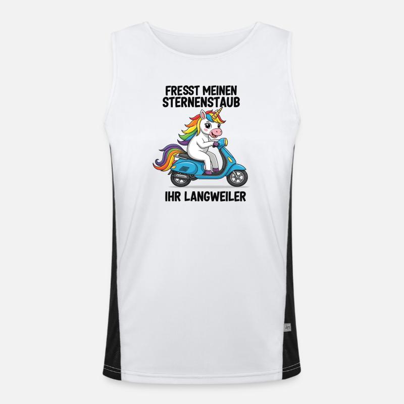 Roller-Einhorn Funktionelles Kontrast-Tank Top für Männer 