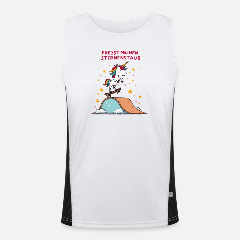 Skateboard-Einhorn Funktionelles Kontrast-Tank Top für Männer 