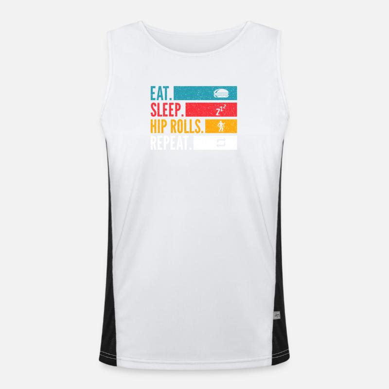 Eat Sleep Hip Rolls Répéter la conception de la danse Débardeur respirant contrasté Homme 