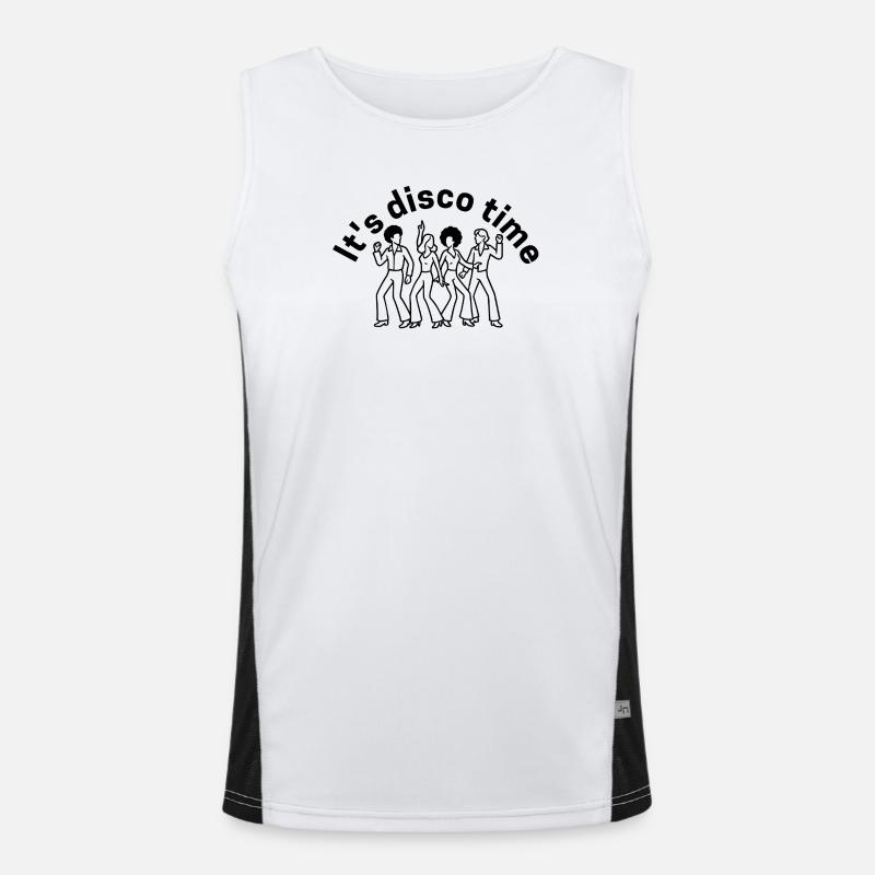 It s disco time Funktionelles Kontrast-Tank Top für Männer 