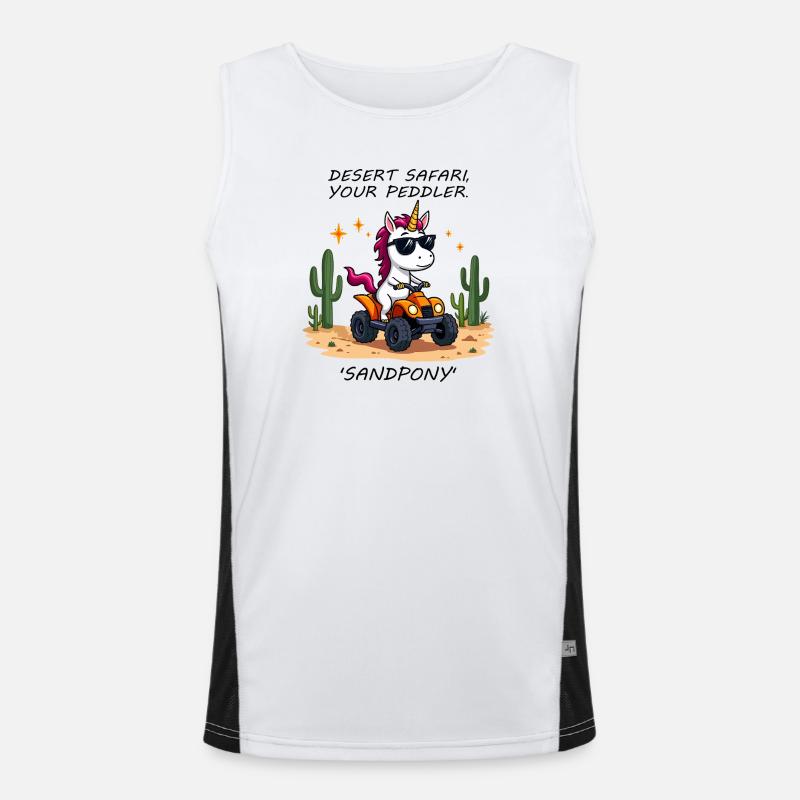Wüsten-Einhorn Funktionelles Kontrast-Tank Top für Männer 