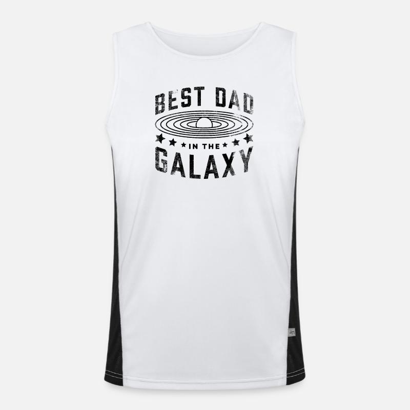 Bester Vater der Galaxis Funktionelles Kontrast-Tank Top für Männer 