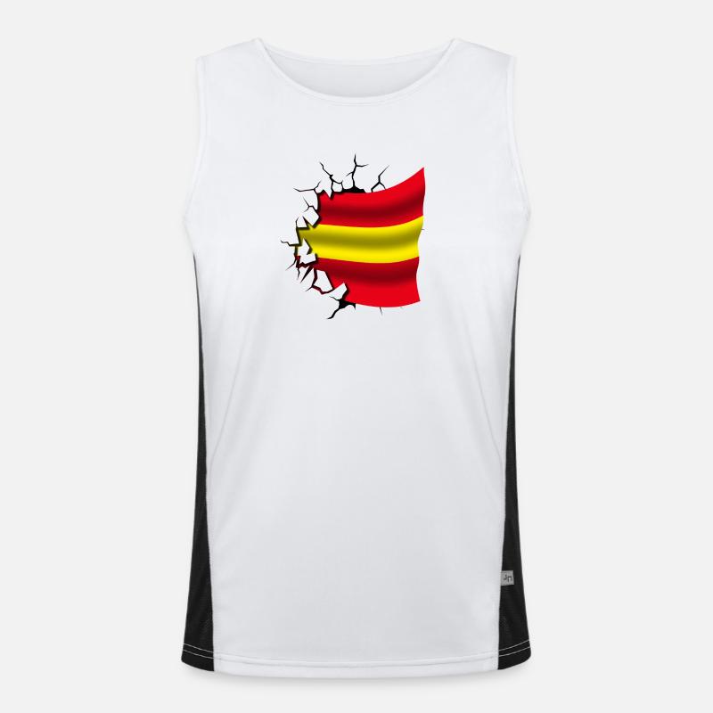 Drapeau de l’Espagne - Espagne - Drapeau Broken Design Débardeur respirant contrasté Homme 