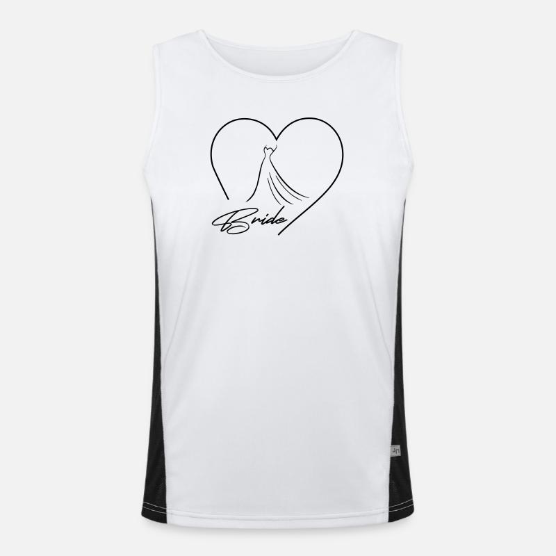 Team Bride! Heart & Wedding Dress, Customizable Men's Functional Contrast Tank Top 