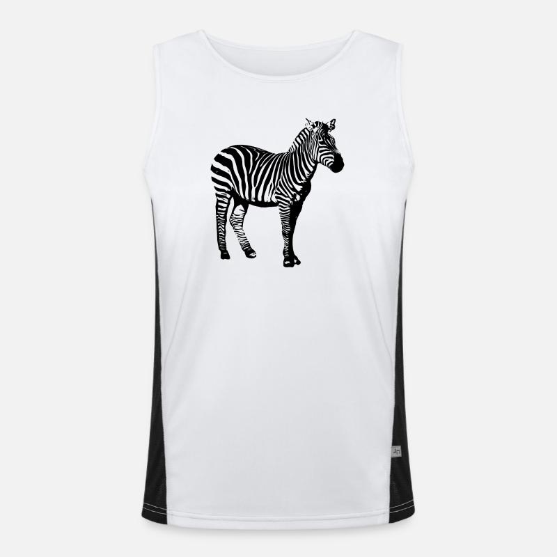 Zebra Funktionelles Kontrast-Tank Top für Männer 