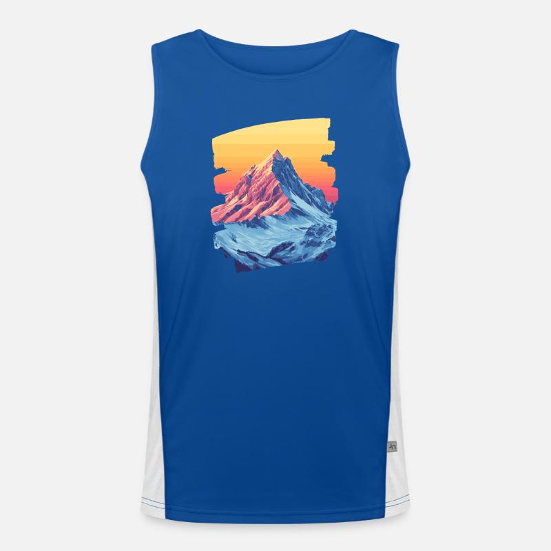 Berge Klettern Kletterer Wandern Funktionelles Kontrast-Tank Top für Männer 