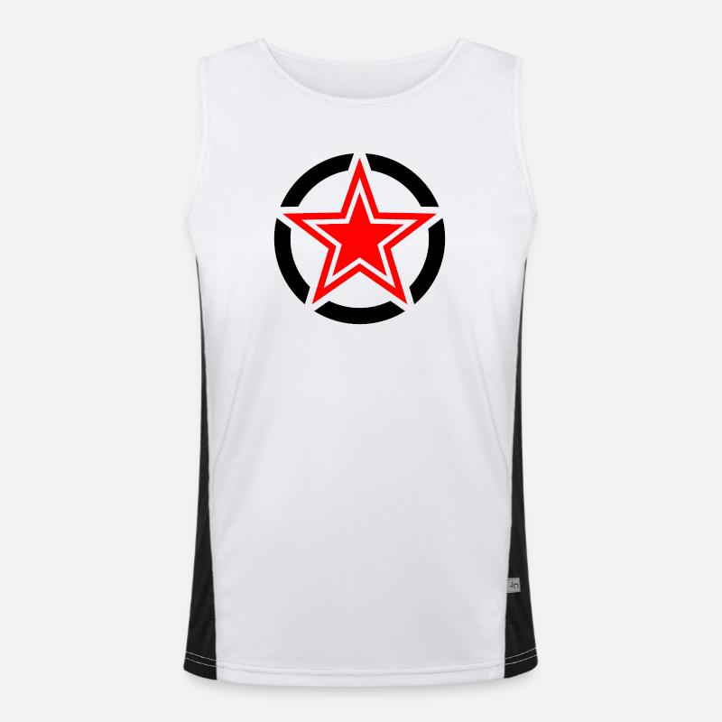 Roter durchbrochener Stern Funktionelles Kontrast-Tank Top für Männer 