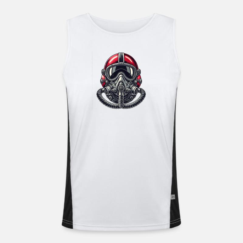 Pilot Helmet Design Men's Functional Contrast Tank Top 