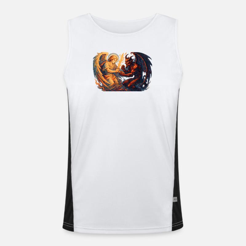 Celestial Archangel vs Infernal Beast Men's Functional Contrast Tank Top 