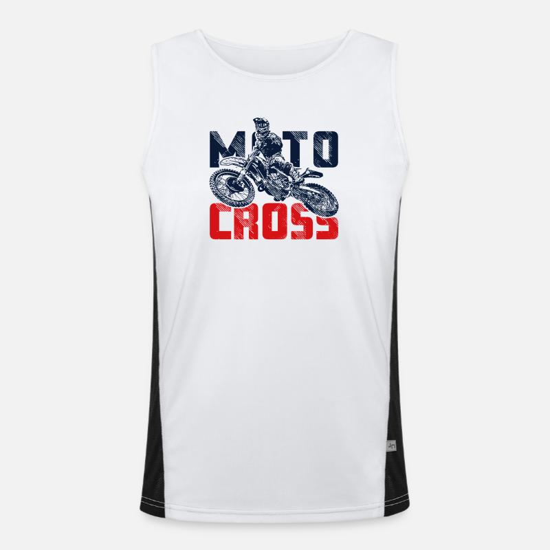 Springender Motocross Fahrer Funktionelles Kontrast-Tank Top für Männer 