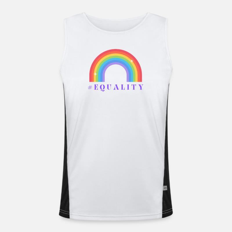 Pride Month Equality - Men's Functional Contrast Tank Top  - white/black