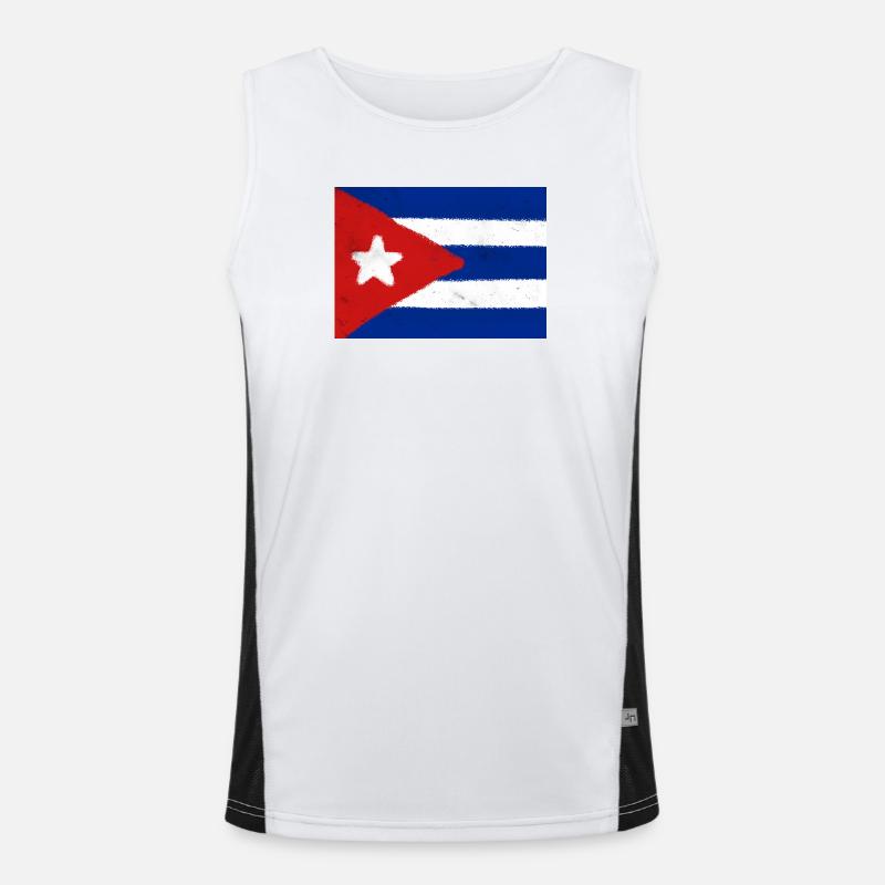 Drapeau de Cuba Débardeur respirant contrasté Homme 