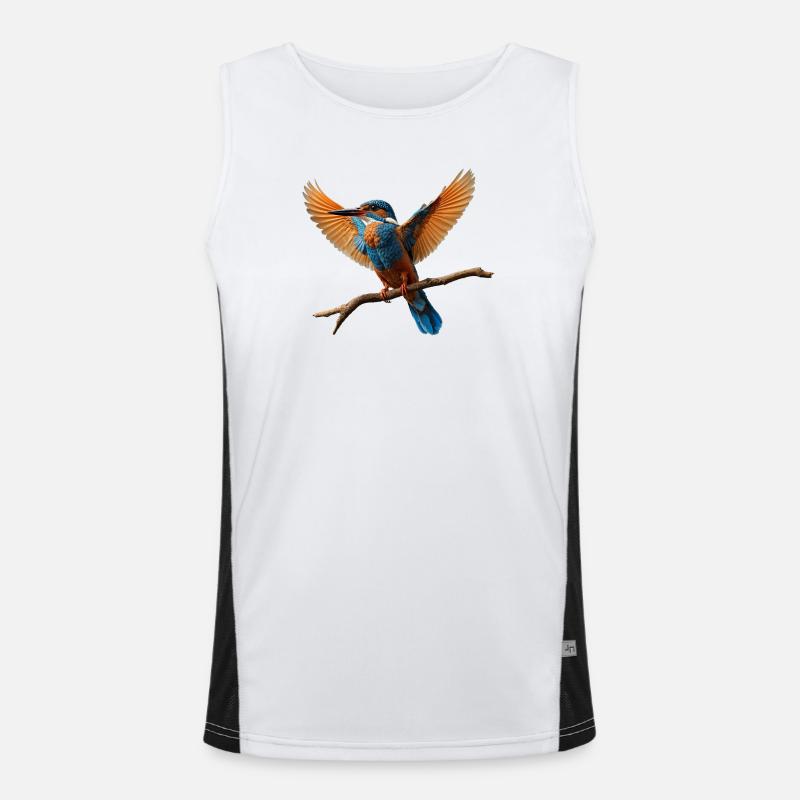 Lebhafter Eisvogel im Flug Funktionelles Kontrast-Tank Top für Männer 